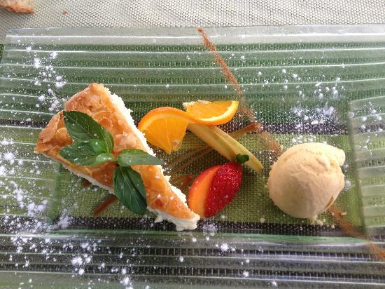 delicious French dessert at local restaurant