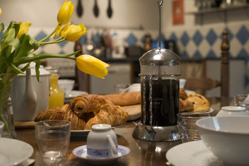 Coffee and fresh croissants